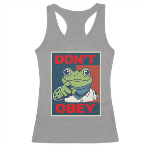 Don't Obey Portland Frog Racerback Tank Top Frogs Protest Activism Hope Style Poster Graphic TS02 Sport Gray Print Your Wear