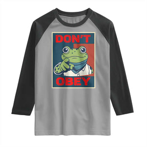 Don't Obey Portland Frog Raglan Shirt Frogs Protest Activism Hope Style Poster Graphic TS02 Sport Gray Black Print Your Wear