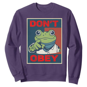 Don't Obey Portland Frog Sweatshirt Frogs Protest Activism Hope Style Poster Graphic TS02 Purple Print Your Wear