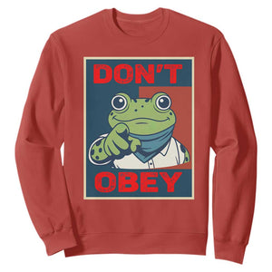 Don't Obey Portland Frog Sweatshirt Frogs Protest Activism Hope Style Poster Graphic TS02 Red Print Your Wear