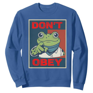 Don't Obey Portland Frog Sweatshirt Frogs Protest Activism Hope Style Poster Graphic TS02 Royal Blue Print Your Wear