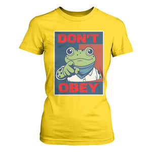 Don't Obey Portland Frog T Shirt For Women Frogs Protest Activism Hope Style Poster Graphic TS02 Daisy Print Your Wear