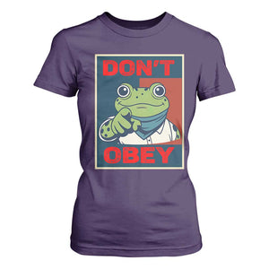 Don't Obey Portland Frog T Shirt For Women Frogs Protest Activism Hope Style Poster Graphic TS02 Purple Print Your Wear