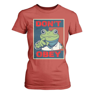 Don't Obey Portland Frog T Shirt For Women Frogs Protest Activism Hope Style Poster Graphic TS02 Red Print Your Wear