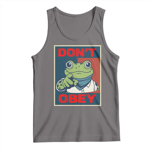 Don't Obey Portland Frog Tank Top Frogs Protest Activism Hope Style Poster Graphic TS02 Deep Heather Print Your Wear