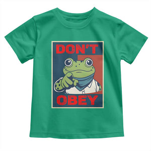 Don't Obey Portland Frog Toddler T Shirt Frogs Protest Activism Hope Style Poster Graphic TS02 Irish Green Print Your Wear