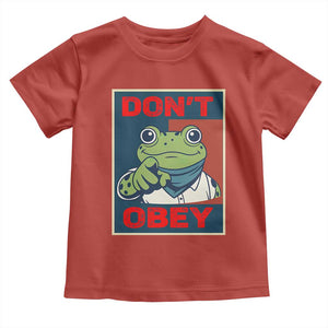 Don't Obey Portland Frog Toddler T Shirt Frogs Protest Activism Hope Style Poster Graphic TS02 Red Print Your Wear