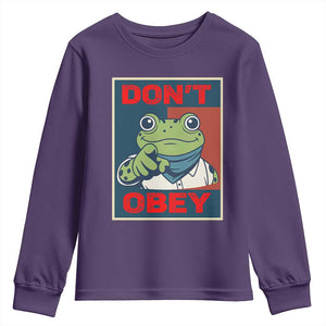 Don't Obey Portland Frog Youth Sweatshirt Frogs Protest Activism Hope Style Poster Graphic TS02 Purple Print Your Wear