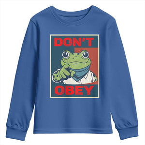 Don't Obey Portland Frog Youth Sweatshirt Frogs Protest Activism Hope Style Poster Graphic TS02 Royal Blue Print Your Wear