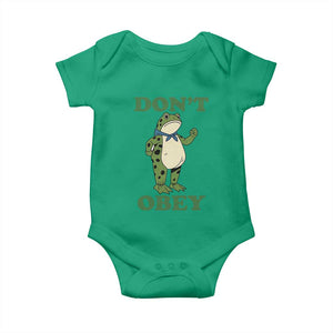 Don't Obey Portland Frog Baby Onesie Resist Inflatable Frogs Protest TS02 Irish Green Print Your Wear
