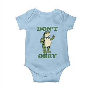 Don't Obey Portland Frog Baby Onesie Resist Inflatable Frogs Protest TS02 Light Blue Print Your Wear