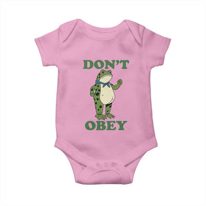 Don't Obey Portland Frog Baby Onesie Resist Inflatable Frogs Protest TS02 Light Pink Print Your Wear