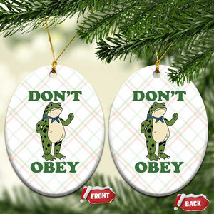 Don't Obey Portland Frog Ceramic Ornament Resist Inflatable Frogs Protest - Print Your Wear