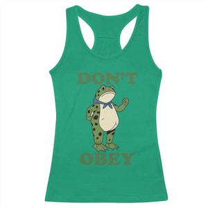 Don't Obey Portland Frog Racerback Tank Top Resist Inflatable Frogs Protest TS02 Irish Green Print Your Wear