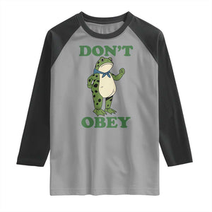 Don't Obey Portland Frog Raglan Shirt Resist Inflatable Frogs Protest TS02 Sport Gray Black Print Your Wear