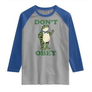 Don't Obey Portland Frog Raglan Shirt Resist Inflatable Frogs Protest TS02 Sport Gray Royal Print Your Wear