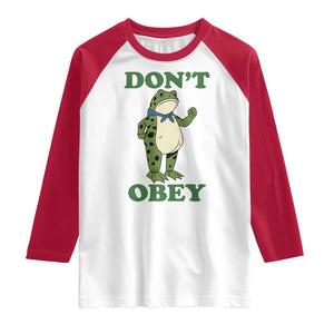 Don't Obey Portland Frog Raglan Shirt Resist Inflatable Frogs Protest TS02 White Red Print Your Wear