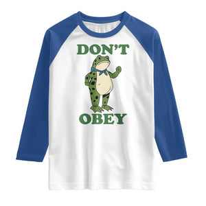 Don't Obey Portland Frog Raglan Shirt Resist Inflatable Frogs Protest TS02 White Royal Print Your Wear