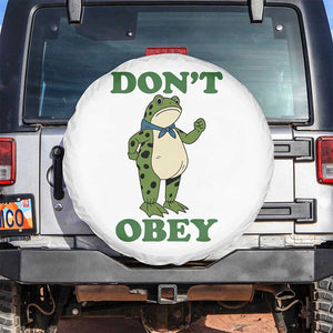 Don't Obey Portland Frog Spare Tire Cover Resist Inflatable Frogs Protest TS02 No hole White Print Your Wear