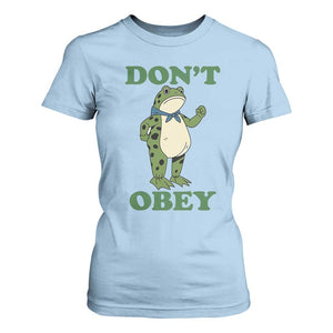 Don't Obey Portland Frog T Shirt For Women Resist Inflatable Frogs Protest TS02 Light Blue Print Your Wear