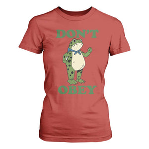 Don't Obey Portland Frog T Shirt For Women Resist Inflatable Frogs Protest TS02 Red Print Your Wear