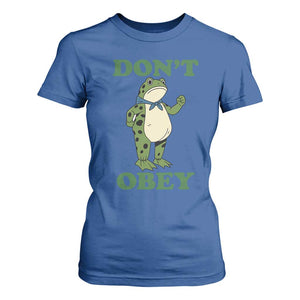 Don't Obey Portland Frog T Shirt For Women Resist Inflatable Frogs Protest TS02 Royal Blue Print Your Wear