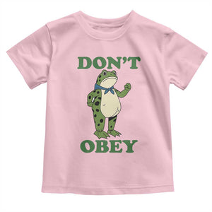 Don't Obey Portland Frog Toddler T Shirt Resist Inflatable Frogs Protest TS02 Light Pink Print Your Wear