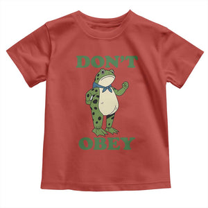 Don't Obey Portland Frog Toddler T Shirt Resist Inflatable Frogs Protest TS02 Red Print Your Wear