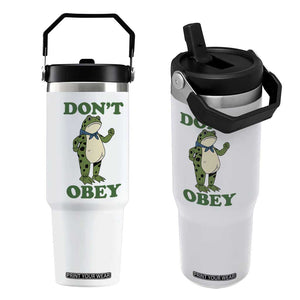 Don't Obey Portland Frog Flip Straw Tumbler Resist Inflatable Frogs Protest TS02 One Size: 30 oz White Print Your Wear