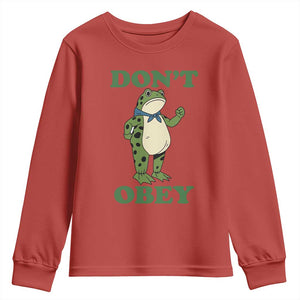 Don't Obey Portland Frog Youth Sweatshirt Resist Inflatable Frogs Protest TS02 Red Print Your Wear