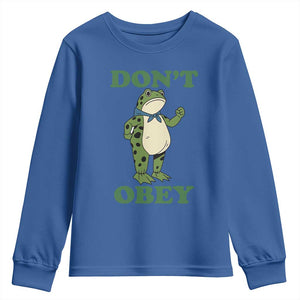 Don't Obey Portland Frog Youth Sweatshirt Resist Inflatable Frogs Protest TS02 Royal Blue Print Your Wear