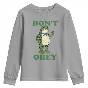 Don't Obey Portland Frog Youth Sweatshirt Resist Inflatable Frogs Protest TS02 Sport Gray Print Your Wear