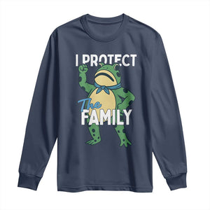 Activist Portland Frog Long Sleeve Shirt I Protect the Family Protest Statement TS02 Navy Print Your Wear