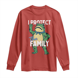 Activist Portland Frog Long Sleeve Shirt I Protect the Family Protest Statement TS02 Red Print Your Wear