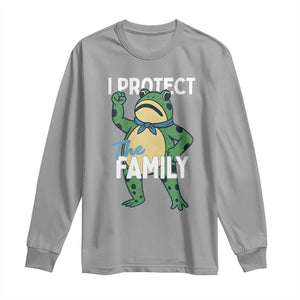 Activist Portland Frog Long Sleeve Shirt I Protect the Family Protest Statement TS02 Sport Gray Print Your Wear