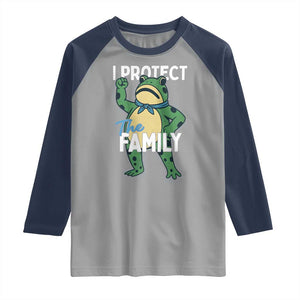 Activist Portland Frog Raglan Shirt I Protect the Family Protest Statement TS02 Sport Gray Navy Print Your Wear