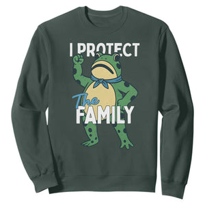 Activist Portland Frog Sweatshirt I Protect the Family Protest Statement TS02 Dark Forest Green Print Your Wear