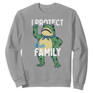 Activist Portland Frog Sweatshirt I Protect the Family Protest Statement TS02 Sport Gray Print Your Wear