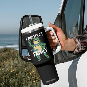 Activist Portland Frog Tumbler With Handle I Protect the Family Protest Statement TS02 Print Your Wear