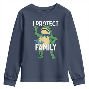 Activist Portland Frog Youth Sweatshirt I Protect the Family Protest Statement TS02 Navy Print Your Wear