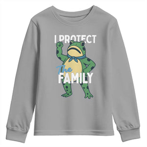 Activist Portland Frog Youth Sweatshirt I Protect the Family Protest Statement TS02 Sport Gray Print Your Wear