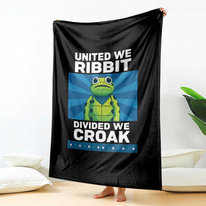 Patriotic Protest Portland Frog Throw Blanket United We Ribbit Divided We Croak Resist TS02 Print Your Wear