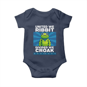 Patriotic Protest Portland Frog Baby Onesie United We Ribbit Divided We Croak Resist TS02 Navy Print Your Wear