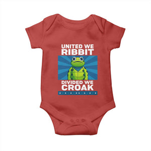 Patriotic Protest Portland Frog Baby Onesie United We Ribbit Divided We Croak Resist TS02 Red Print Your Wear
