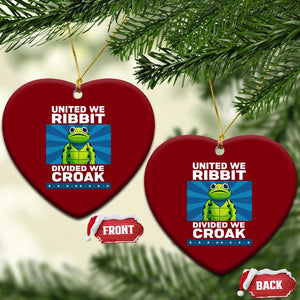 Patriotic Protest Portland Frog Ceramic Ornament United We Ribbit Divided We Croak Resist TS02 Print Your Wear