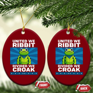 Patriotic Protest Portland Frog Ceramic Ornament United We Ribbit Divided We Croak Resist TS02 Print Your Wear