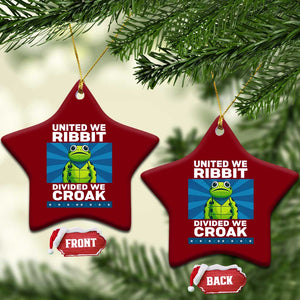 Patriotic Protest Portland Frog Ceramic Ornament United We Ribbit Divided We Croak Resist TS02 Print Your Wear
