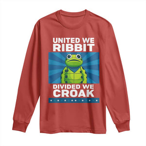 Patriotic Protest Portland Frog Long Sleeve Shirt United We Ribbit Divided We Croak Resist TS02 Red Print Your Wear
