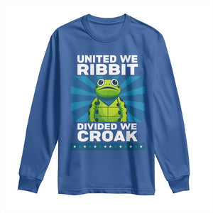 Patriotic Protest Portland Frog Long Sleeve Shirt United We Ribbit Divided We Croak Resist TS02 Royal Blue Print Your Wear