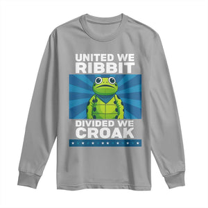 Patriotic Protest Portland Frog Long Sleeve Shirt United We Ribbit Divided We Croak Resist TS02 Sport Gray Print Your Wear